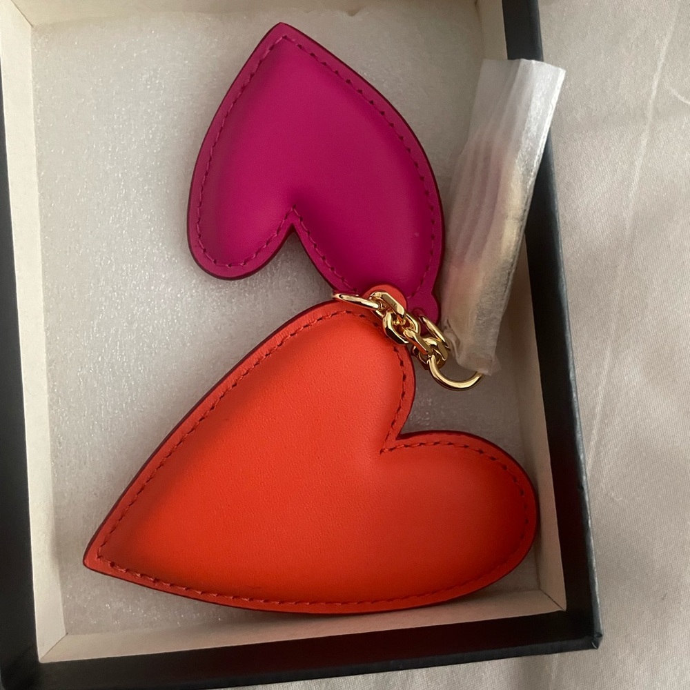 MCM Pink and Orange Heart Keychain Set